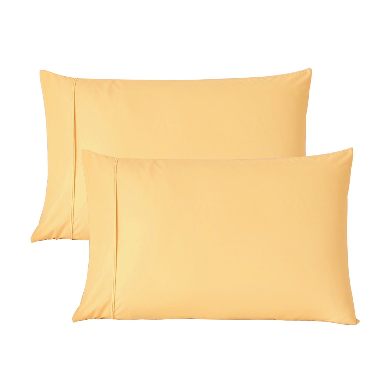 Decorative Plump Solid Print Pillow Cases, King, Beige, 2-Pieces - Orthopedic Shredded Foam Bed Pillow Set - Default Title