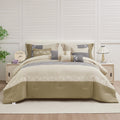 Fluffy Down Alternative 7 Piece Embroidery Design Bed-in-a-Bag, Taupe Queen Size Ultra Soft Comforter Set for Adults - Hypoallergenic Ultra-Fluffy Quilt for Winter - Default Title