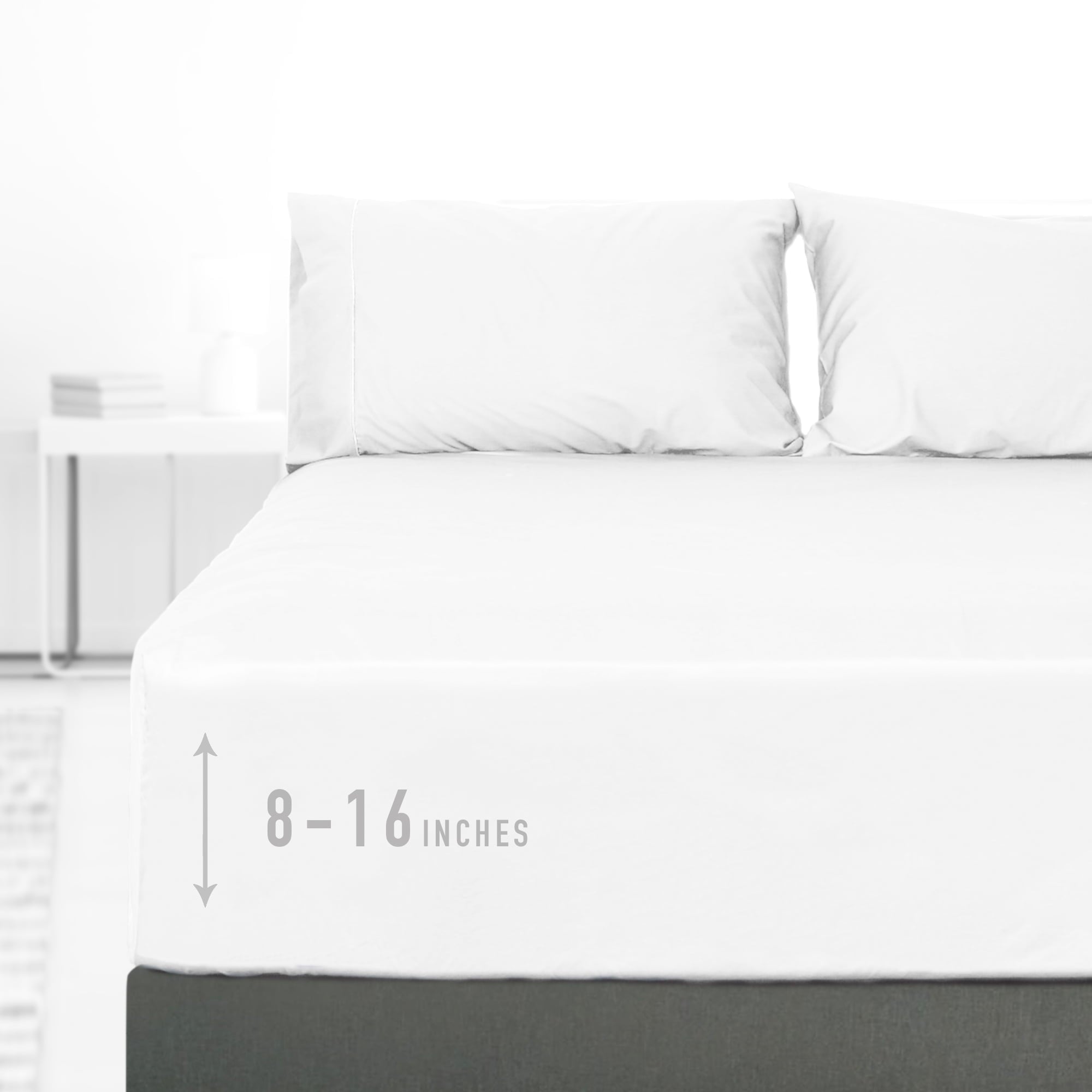 Wrinkle-Resistant 100% Cotton Queen Size Fitted Sheet Only, 300 Thread Count White Fitted Bed Sheet with 22” Extra Deep Pocket, Soft & ... - Cooling Hotel Quality Bedding Sheets and Pillowcases - Default Title