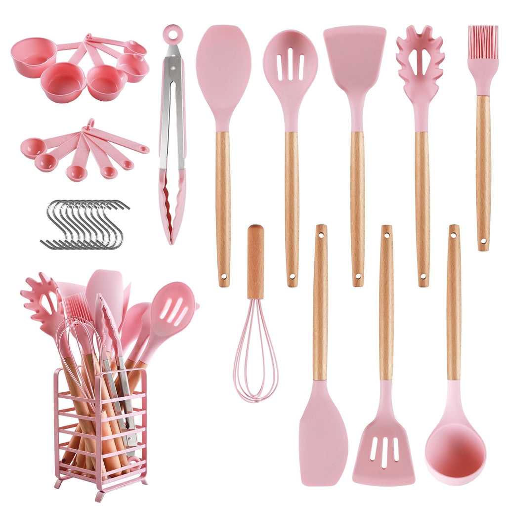 Non-Stick Safe 32 PCS Silicone Cooking Utensils Set, 446°F Heat Resistant for Nonstick Cookware - Durable Turner & Ladle Utensil Set for Home Chefs - Default Title