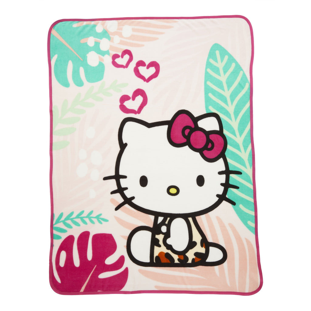 Lightweight Warm Kids Pink White Print Fleece Throw Blanket, 46 x 60 - Super Soft Reversible Sherpa Flannel Blanket - Default Title
