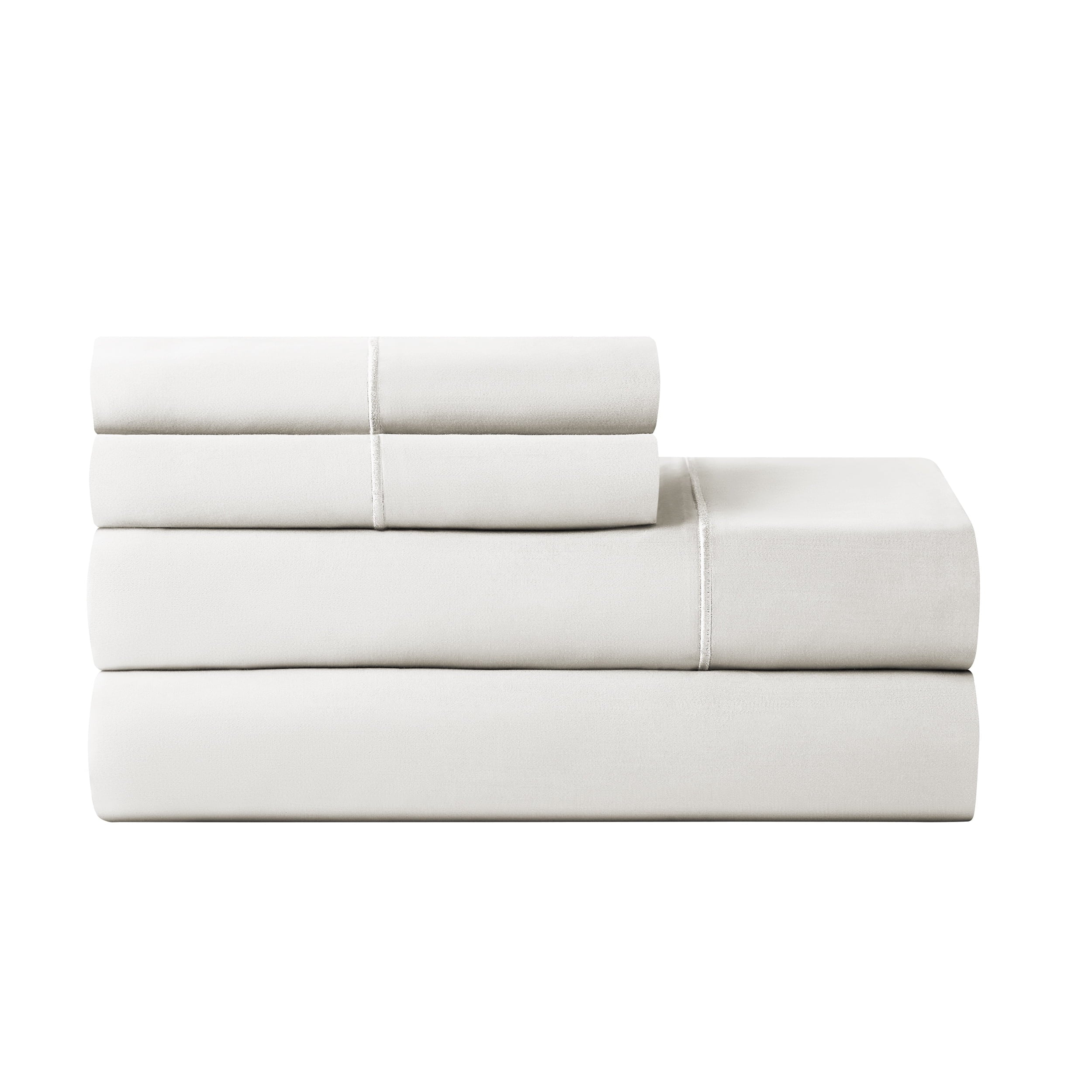 Premium Egyptian Cotton 4-Piece 600 Thread Count White Egyptian Cotton Adult Bed Sheet Set, King - Deep Pocket - Breathable Egyptian Cotton Flat & Fitted Sheets - Default Title