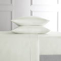 Premium Egyptian Cotton 4-Piece White Lyocell & Linen Blend Percale Bed Sheet Set, Queen - Breathable Egyptian Cotton Flat & Fitted Sheets - Default Title