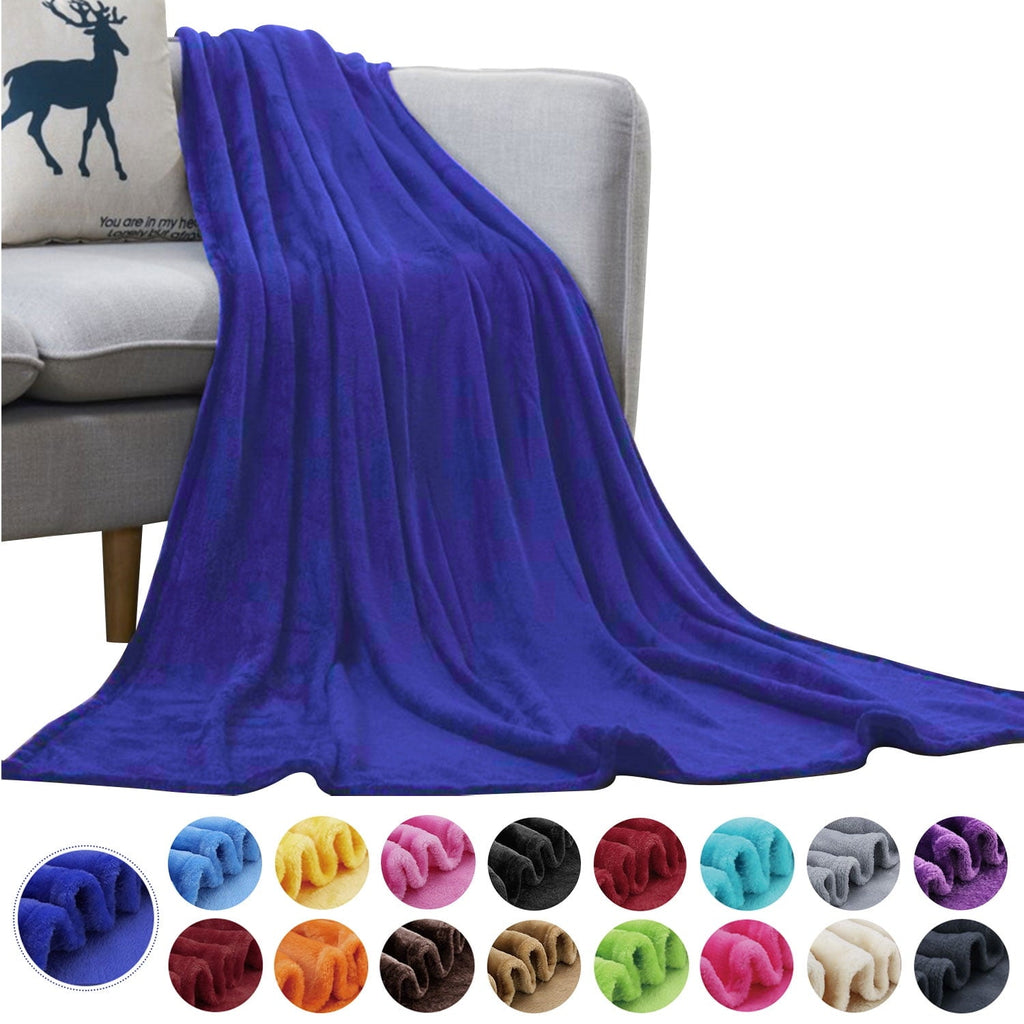 Decorative Knitted Large Navy Fleece Throw Blankets, Throw Size Soft Fuzzy Blanket for Women Men and s, All Season Lightweight Microfibe... - Super Soft Reversible Sherpa Flannel Blanket - Default Title