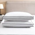 Hotel Collection Gusseted Feather Down Pillow Set of 2, Medium Firm Hotel Bed Pillows 2 Pack, Queen Size for Side Sleepers, 20 x 30 in - Ergonomic Memory Foam Pillow for Neck Pain Support - Default Title