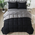 All-Season Queen Size 7 Piece Comforter Set | Bed in a Bag for Unisex Adult | Black/Gray - Cloud-Like Soft Lightweight Bed Comforter - Default Title