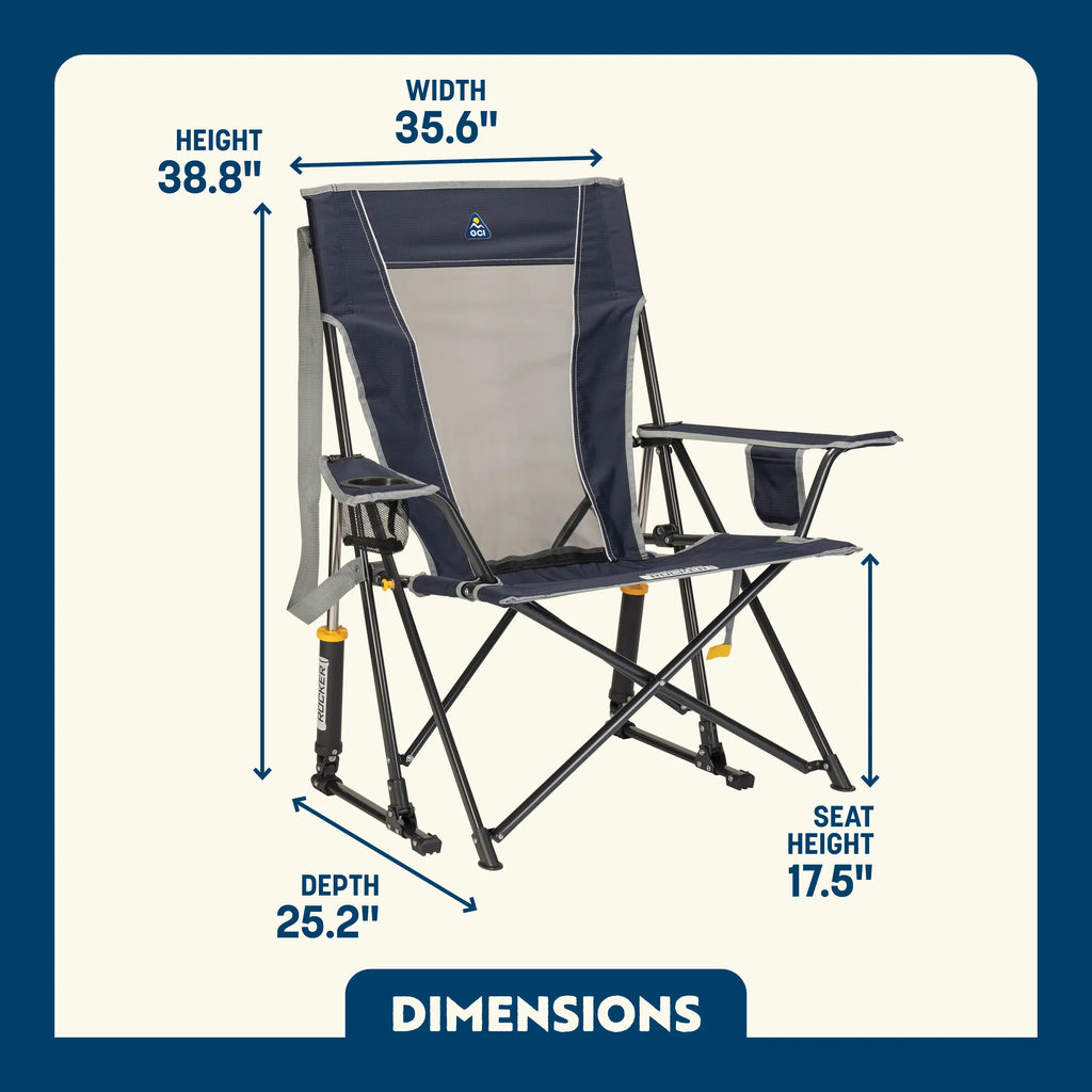 Premium All-Weather Comfort Pro Rocker - Choice 375 - Freestyle Rocker Portable Outdoor Folding Chair Detail