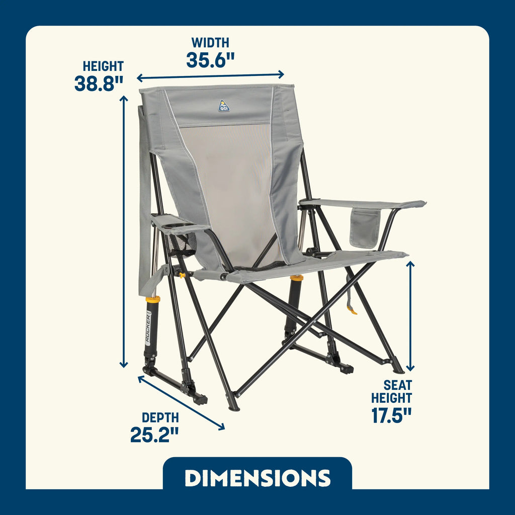 Premium All-Weather Comfort Pro Rocker - Choice 375 - Freestyle Rocker Portable Outdoor Folding Chair Detail