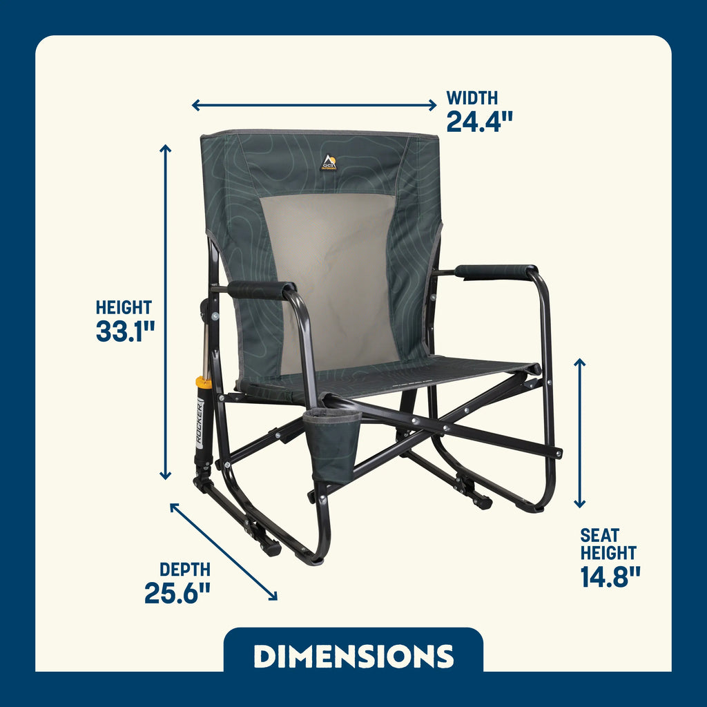 Luxury Camp FirePit Rocker - Choice 737 - RoadTrip Rocker Smooth Motion Camp Chair Detail