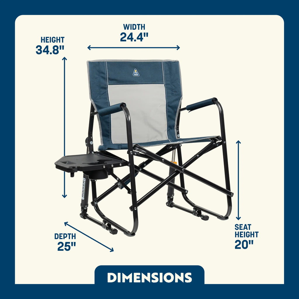 Heavy-Duty Freestyle Freestyle Rocker with Side Table - Choice 853 - Patented Spring-Action Rocking Chair for Camping Detail