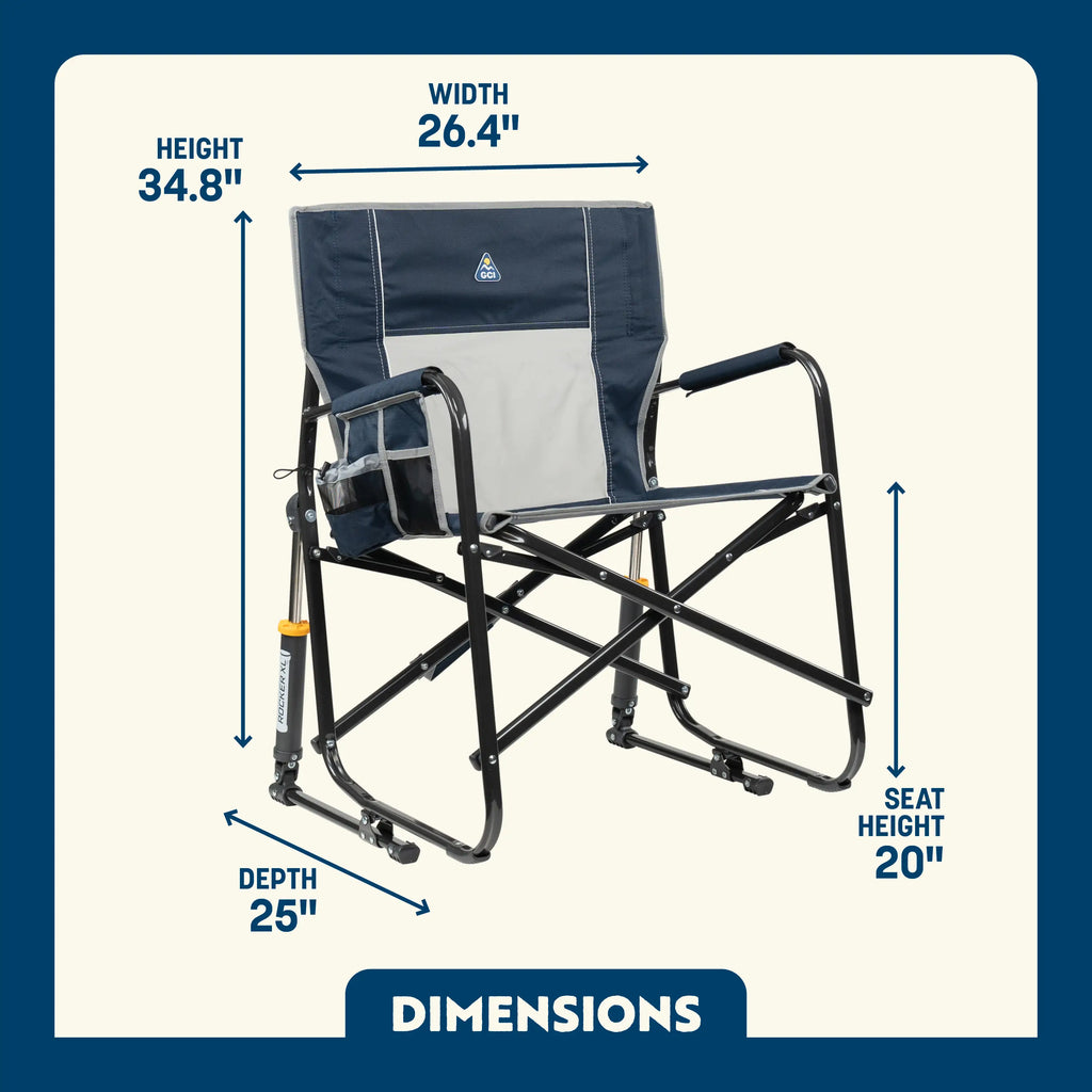 Luxury Camp Freestyle Rocker XL - Choice 552 - Heavy-Duty Kickback Rocker with Beverage Holder Detail