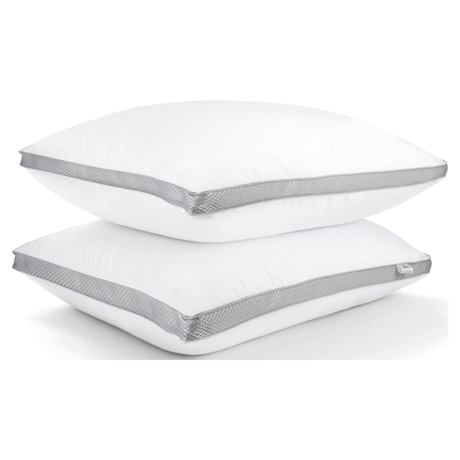 Ergonomic Memory Foam 2 Pack Cotton Down Alternative Pillows,Queen Size Bed Pillows Gusseted Hypoallergenic - Hotel Quality Plush Sleeping Pillows - Default Title