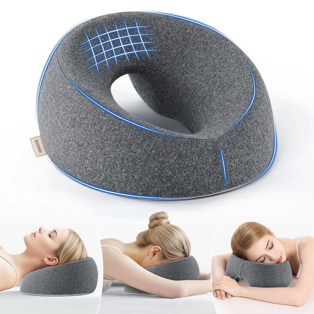 Orthopedic Support Face Down Pillow Massage Headrest for Bed, Memory Foam Pillow Face Cradle Support for Stomach Sleepers, Eye Post-Surg... - Ergonomic Memory Foam Pillow for Neck Pain Support - Default Title