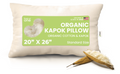 Fluffy Shredded Kapok 20x26" Standard Bed Pillow – Organic Cotton Fabric Soft Sleeping Pillow - Made in USA - Ergonomic Memory Foam Pillow for Neck Pain Support - Default Title