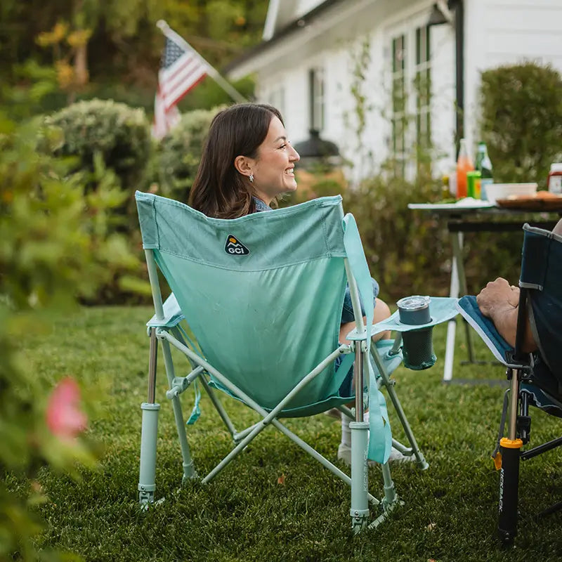 Smooth Motion Kickback Rocker - Choice 345 - Heavy-Duty Kickback Rocker with Beverage Holder Detail