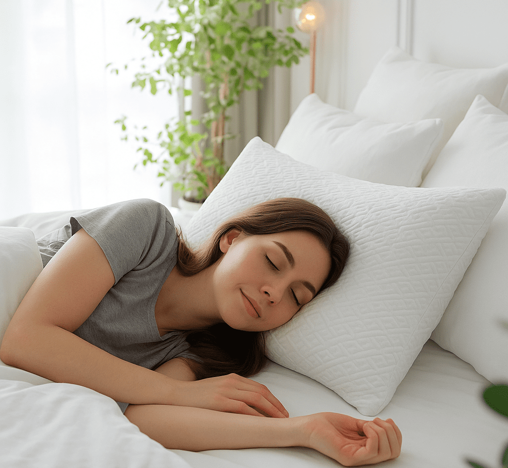 Decorative Plump King Size Bamboo Pillow, Memory Foam Bed Pillows with Washable Pillowcases, King (1 Pack) - Orthopedic Shredded Foam Bed Pillow Set - Default Title