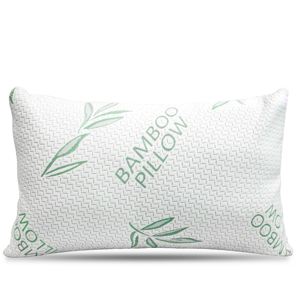 Fluffy Shredded King Size Bamboo Pillow, Memory Foam Bed Pillows with Washable Pillowcases, King - Ergonomic Memory Foam Pillow for Neck Pain Support - Default Title