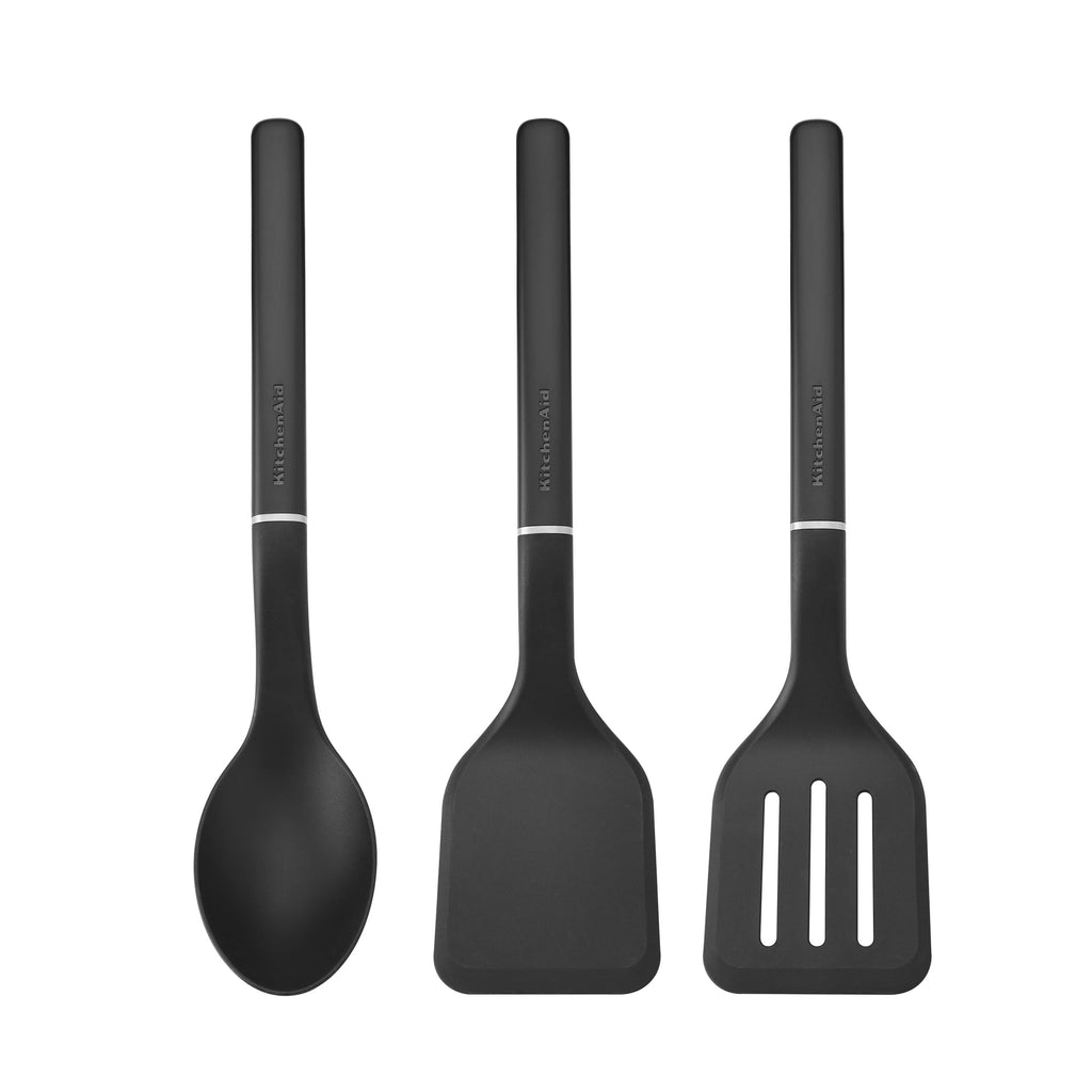 Professional Grade 3-Piece Cooking Utensils Set with Ergonomic Handles, Black - Multi-Purpose Hand Tool for Daily Meal Prep - Default Title