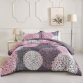Luxurious Quilted 2 Pieces Pink Floral Comforter Set Twin Size, Botanical Bedding Sets with Cute Flowers Printing for Teen Girls - All-Season Down Alternative Comforter Insert - Default Title