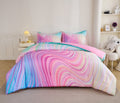 Hypoallergenic Cloud 3-Piece Abstract Tie Dye Comforter Set, Blue Pink Purple, Kids Bedding Set for Girls Full/Queen Size - Cloud-Like Soft Lightweight Bed Comforter - Default Title