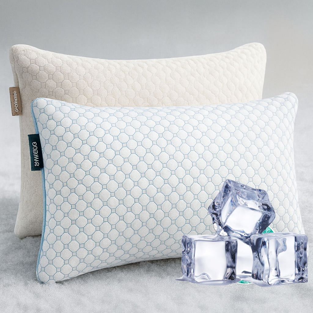 Decorative Plump Cooling Pillows for Bed, Memory Foam Bed Pillow, Queen Pillows 20” X 28”, 2 Pack - Decorative Throw Pillow Cushion for Sofa & Bed - Default Title