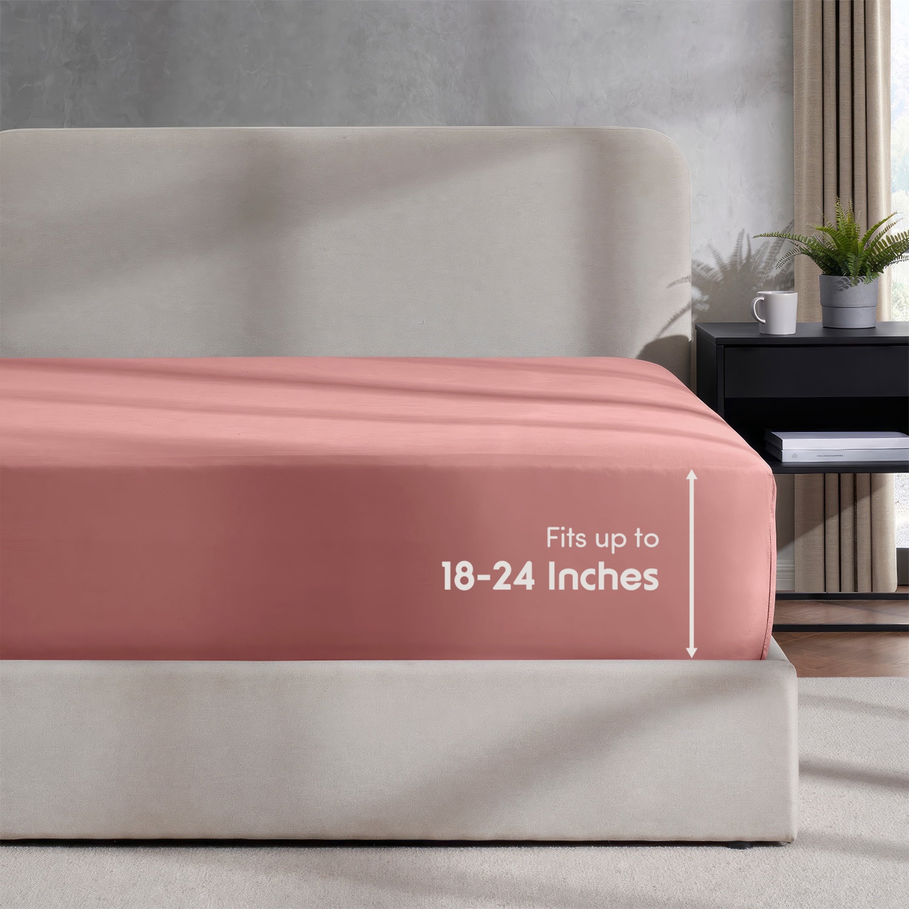Ultra-Soft Extra Deep Pocket Twin XL Fitted Sheet Only, Fits 18" to 24" Mattress, Soft Microfiber Fitted Bed Sheet, Pink Clay - Premium Ultra-Soft Pillowcase Pair for Sleeping - Default Title