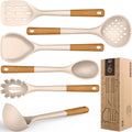Chef-Quality Large Silicone Cooking Utensils - Heat Resistant Kitchen Utensil Set with Wooden Handles, Spatula,Turner, Slotted Spo... - High-Precision Culinary Tool for Baking & Cooking - Default Title