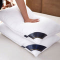 Ergonomic Memory Foam 2Pcs Soft Feather Velvet Down Pillow Standard Size, Hotel-grade Feather Pillow for Sleeping, Skin-friendly Cotton Fab... - Ergonomic Memory Foam Pillow for Neck Pain Support - Default Title