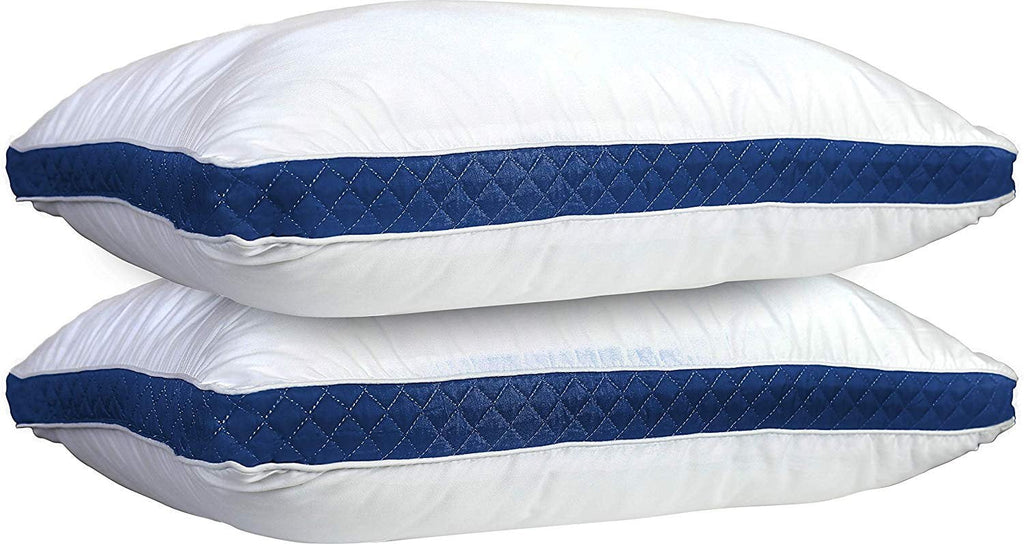 Orthopedic Support Gusseted Quilted Bed Pillows - Set of 2 Premium Bed Pillows for Side Sleepers and Back Sleepers - 2 Pack (King Size, Na - Hotel Quality Plush Sleeping Pillows - Default Title