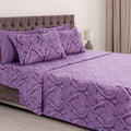 Wrinkle-Resistant Paisley Printed Queen Bed Sheets Set, Microfiber 6 Piece Bedding Set - Purple - Luxury Bed Sheet Set with Deep Pockets - Default Title