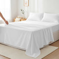 Breathable Luxury 100% Cotton Sheets For Queen Size Bed - Luxury 400 Thread Count Queen Sheet Set, 4 Piece Sateen Weave Queen White Cot... - Cooling Hotel Quality Bedding Sheets and Pillowcases - Default Title
