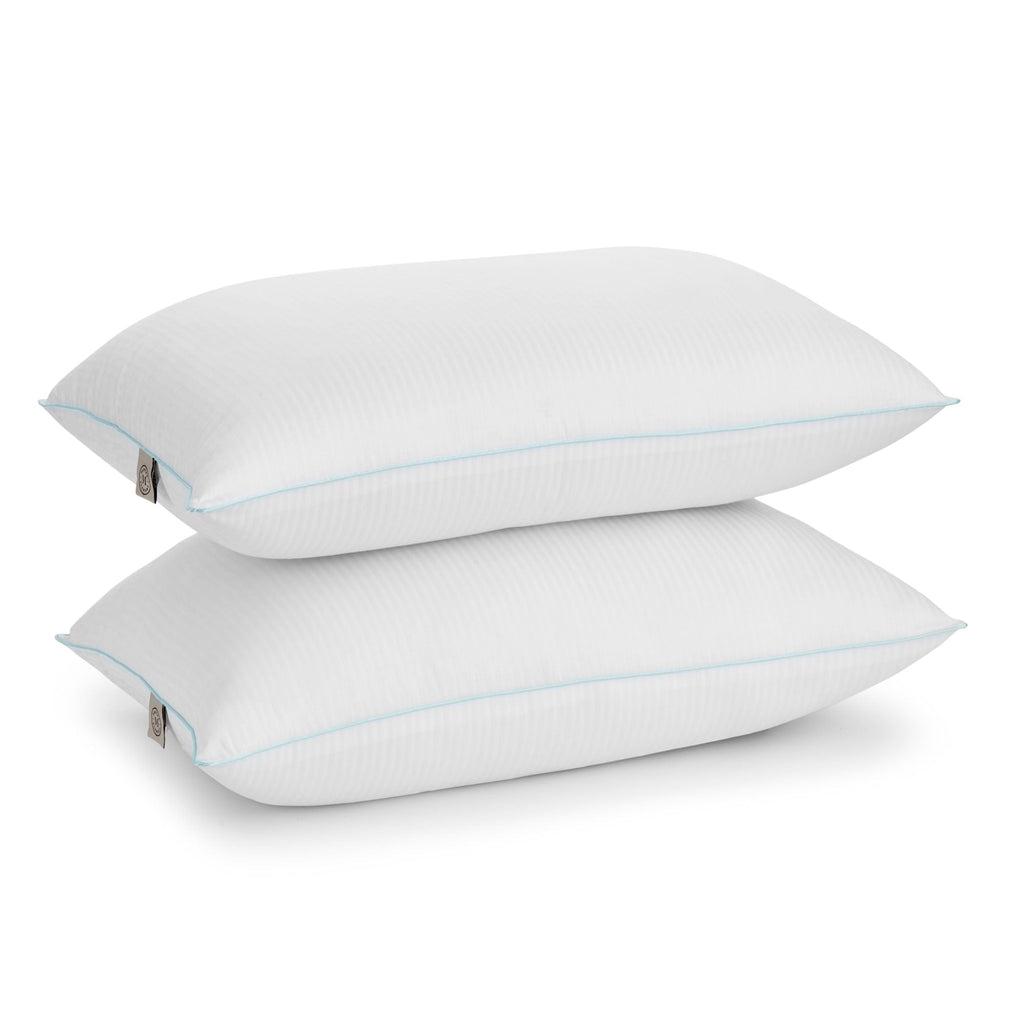 Ergonomic Memory Foam Classic Stripe Bed Pillows Standard / Queen Size Set Of 2, Enhanced Loft Plush Pillow for All Sleep Positions, 20" x ... - Decorative Throw Pillow Cushion for Sofa & Bed - Default Title