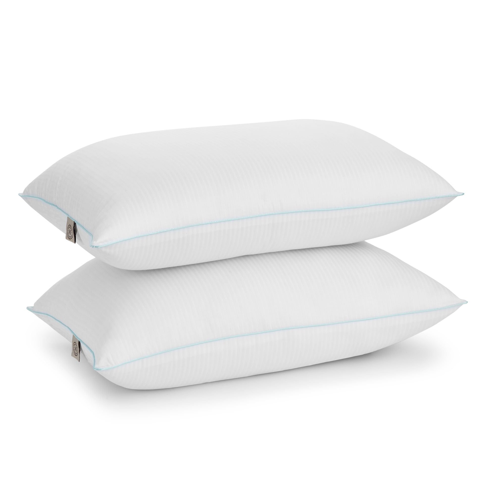 Ergonomic Memory Foam Classic Stripe Bed Pillows Standard / Queen Size Set Of 2, Enhanced Loft Plush Pillow for All Sleep Positions, 20" x ... - Decorative Throw Pillow Cushion for Sofa & Bed - Default Title