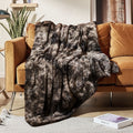 Reversible Sherpa Faux Rabbit Fur Throw Blanket- 50x60 inches, Soft Fluffy Cozy Warm Fuzzy Machine Washable, Durable Blanket for Couch ... - Luxury Knitted Decorative Throw Blanket with Fringes - Default Title