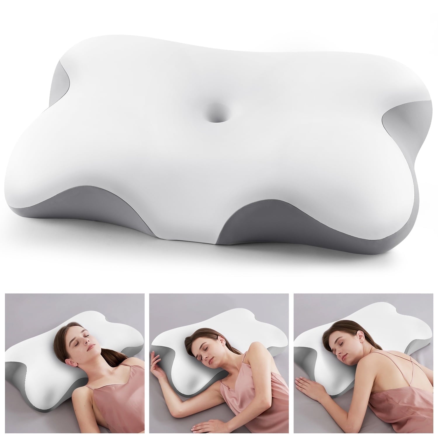 Decorative Plump Memory Foam Bed Pillow for Pain Relief,Ergonomic Memory Foam Pillows for Sleeping for Side Back Stomach&Sleepers with... - Hotel Quality Plush Sleeping Pillows - Default Title