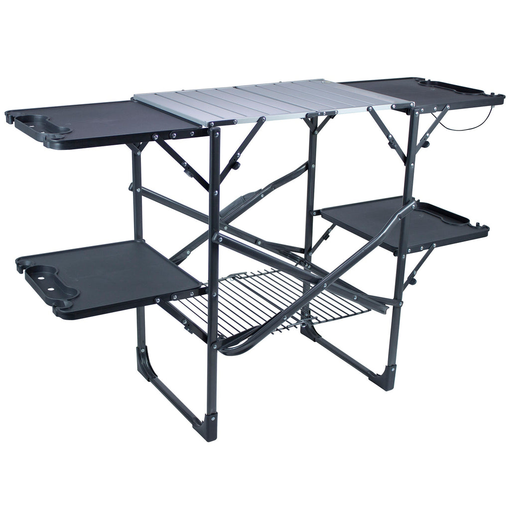 Stainless Steel BBQ Slim-Fold Cook Station - Choice 575 - Heavy-Duty Stainless Steel Camp Cooking Gear - Default Title