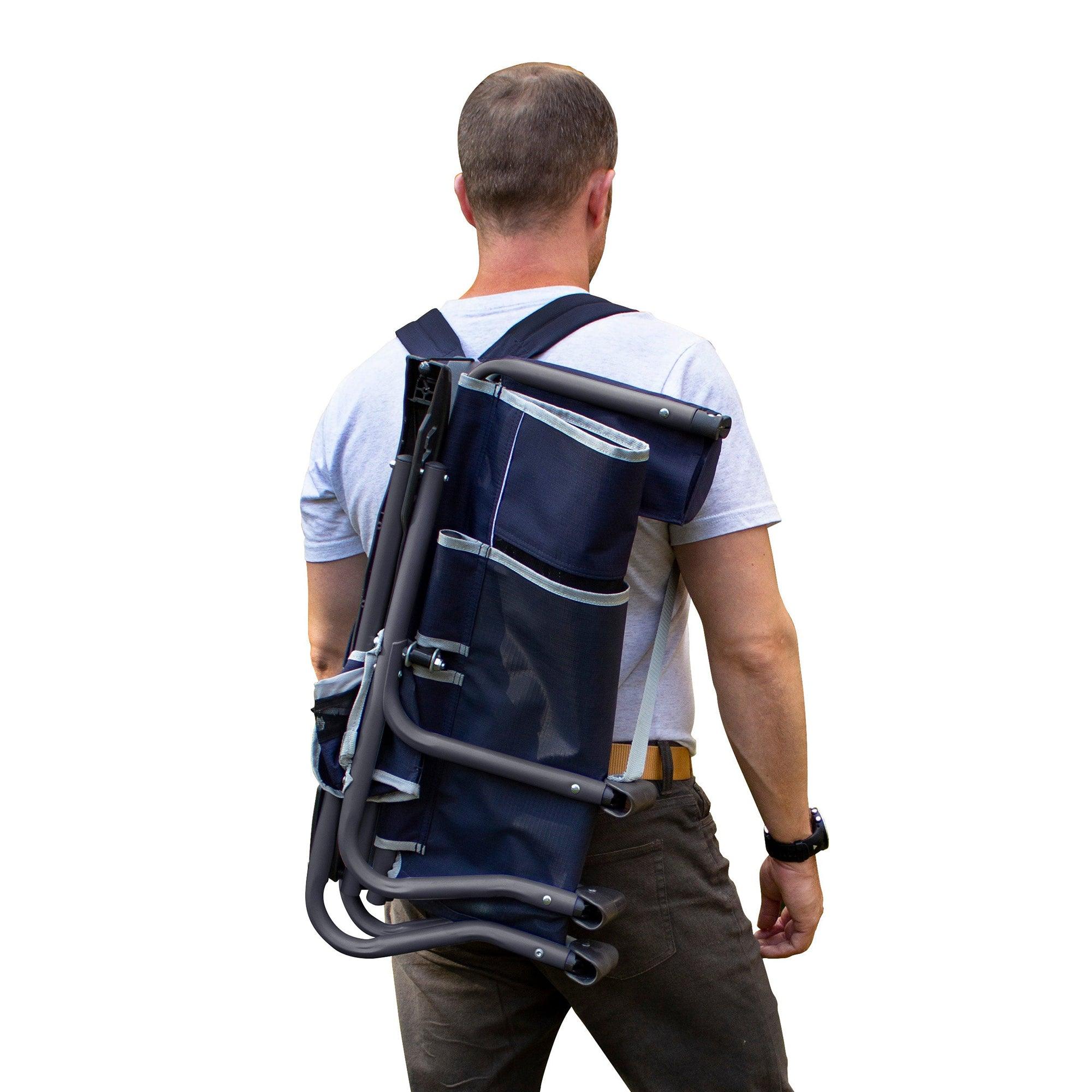 Space-Saving Pico Bi-Fold Slim Event Chair - Choice 334 - Ultra-Lightweight Telescoping PackSeat Travel Stool Detail