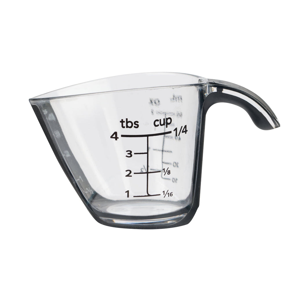 Innovative 1/4C Plastic Mini Measuring Cup, Black/Transparent - Kitchen Gadget Tool for Quick Food Prep - Default Title