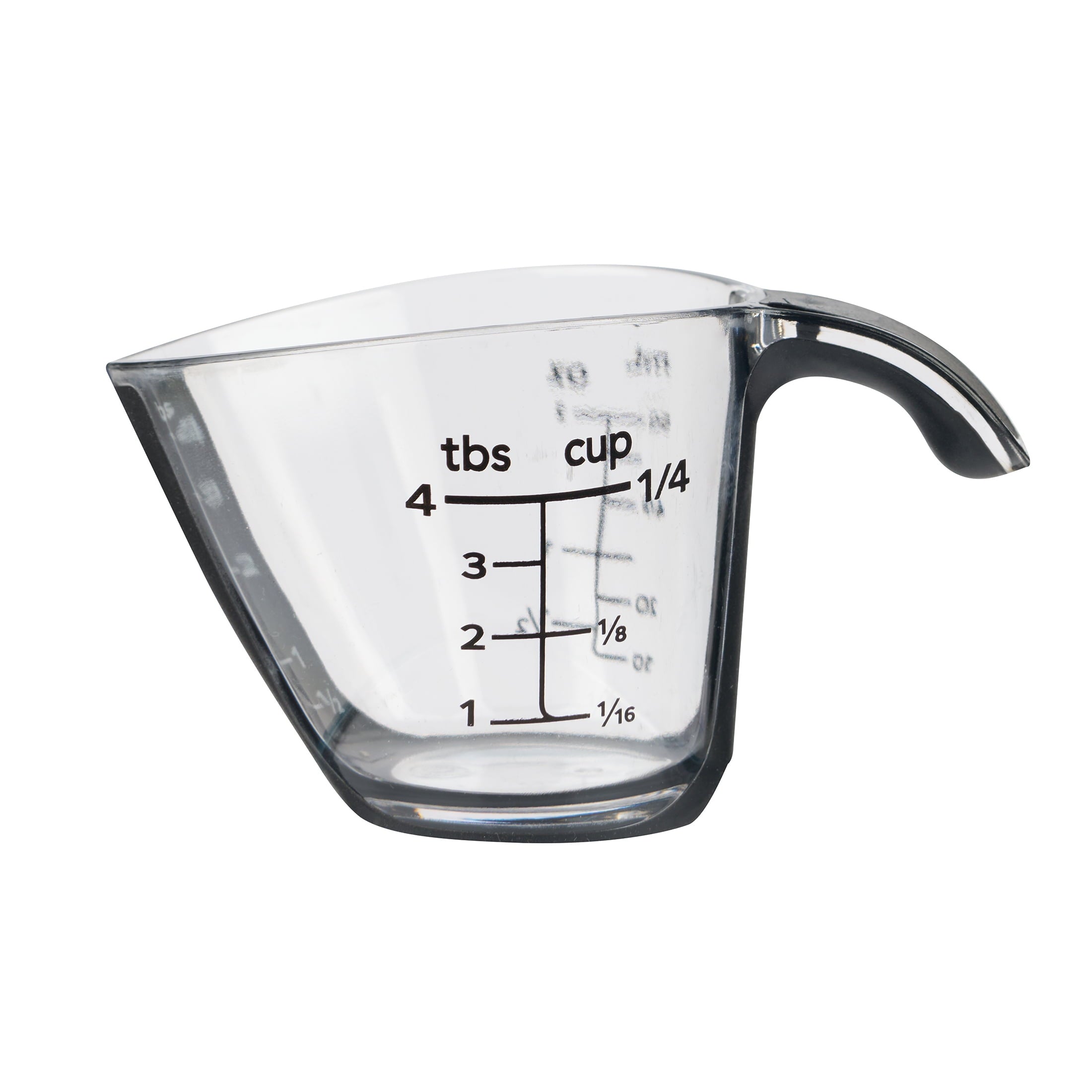Innovative 1/4C Plastic Mini Measuring Cup, Black/Transparent - Kitchen Gadget Tool for Quick Food Prep - Default Title