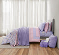 Hypoallergenic Cloud 14pc College Dorm Essentials Bundle, Twin-XL, Reversible Bed in a Bag Comforter Set, Purple Floral - All-Season Down Alternative Comforter Insert - Default Title