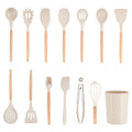 Ergonomic Cooking 14pcs Cooking Utensil Set with Caddy - Ergonomic Kitchen Tongs and Cooking Spoon Utensil - Default Title