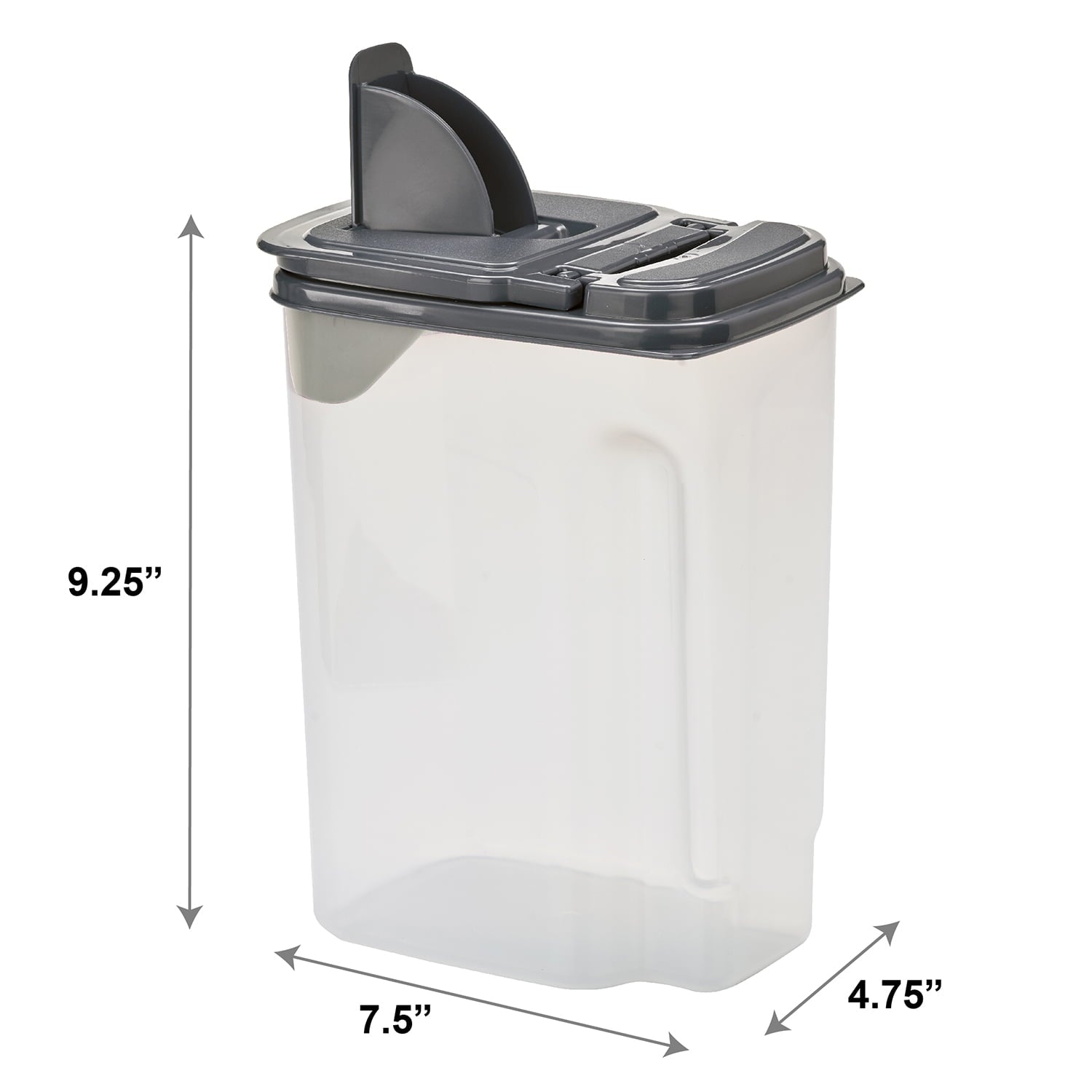 Deliciously Squishy 3.5 QT Plastic Food Dispenser, Clear with Gray Lid (1 Each) 7.5" L x 3.75" W x 9.25" H, Designed to Help wi... - Squishy Dohnut Sweet Treat Shaped Stress Toy - Default Title