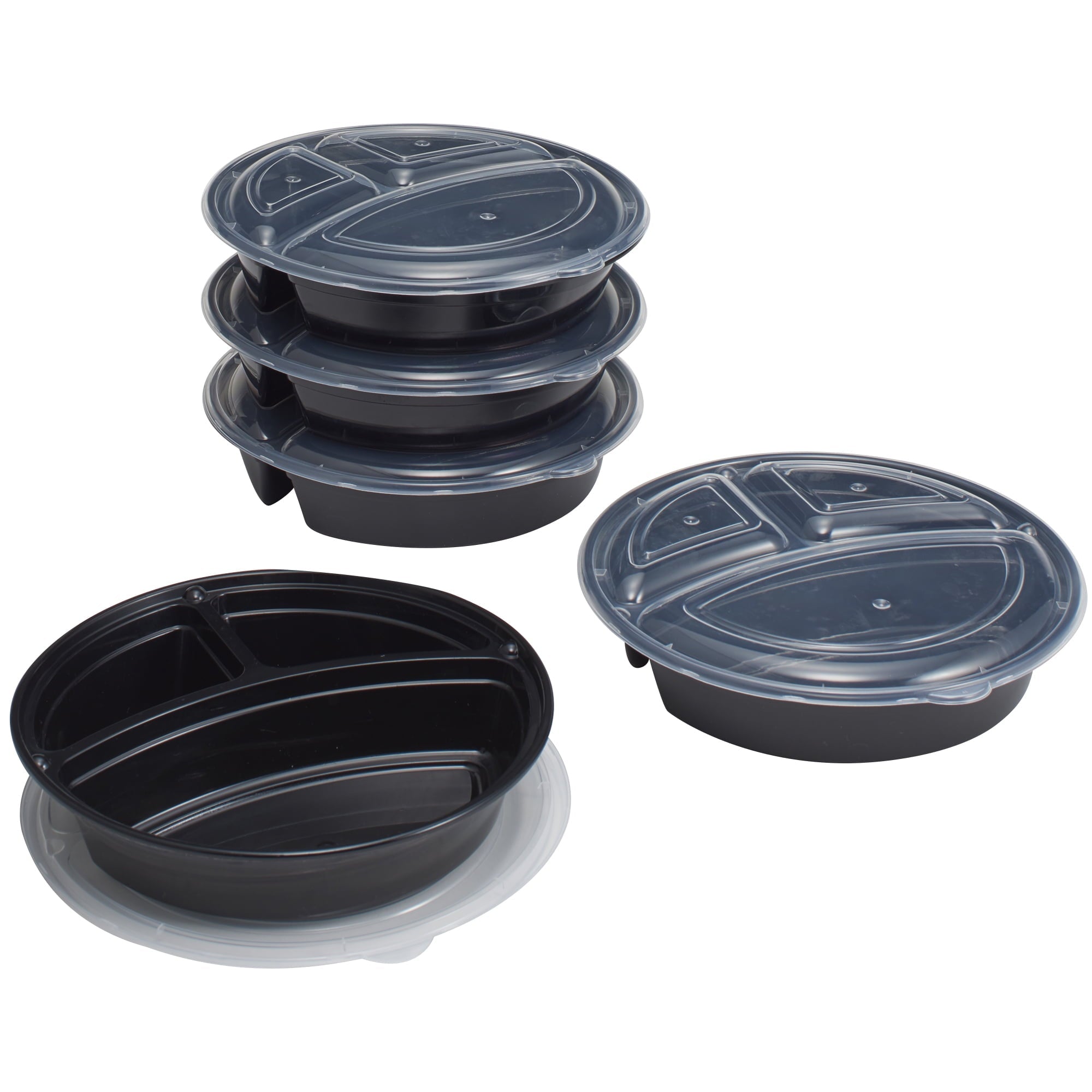 Fun Food Fidget 5-Pack Round Meal Prep Containers with 3 Compartments and Lids, 1L, BPA-Free, Microwave & Dishwasher Safe, Made for F... - Squishy Dohnut Sweet Treat Shaped Stress Toy - Default Title