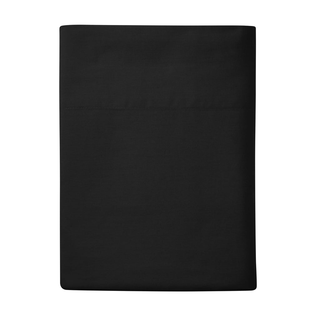 Breathable Luxury Easy Care Solid Rich-Black CVC Cotton Blend Fitted Sheet, Full - Cooling Hotel Quality Bedding Sheets and Pillowcases - Default Title