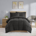 Hypoallergenic Cloud All in One Down Alt Reversible Comforter and Sheet set- 5 Piece, Twin, Black - Cloud-Like Soft Lightweight Bed Comforter - Default Title