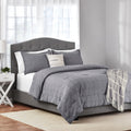 Heavyweight Warmth Full/Queen Comforter Set, All-Season, 5-Piece, Grey Waffle Check - Hypoallergenic Ultra-Fluffy Quilt for Winter - Default Title