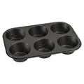 Premium Kitchen 6 Cup Jumbo Muffin Pan, Non-Stick Bakeware,3.4 inch Diameter Cups,Gray,Carbon Steel - Premium Stainless Steel Garlic Presser & Peeler - Default Title