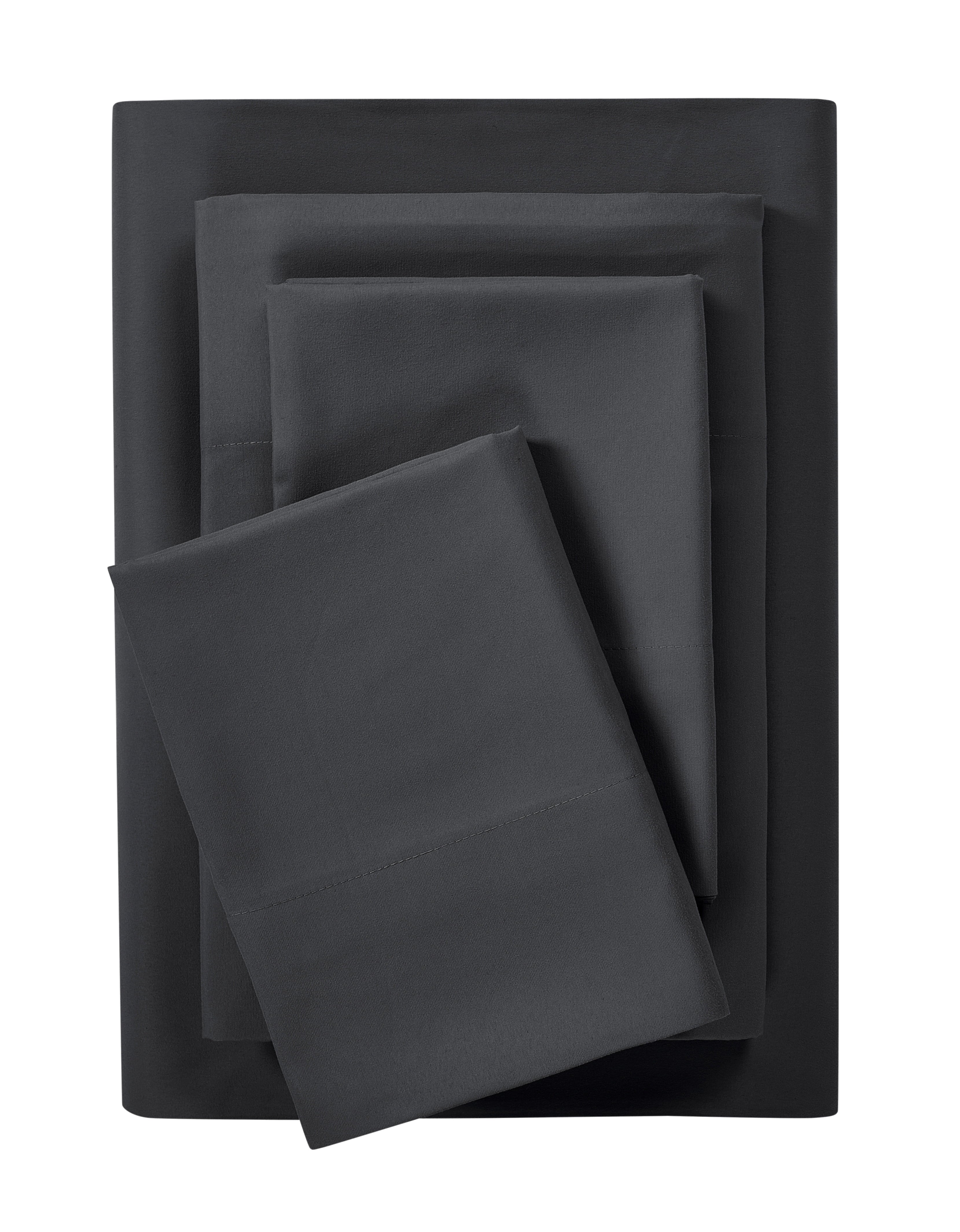 Premium Egyptian Cotton Microfiber Bed Sheet Set, Queen, Rich Black, 4 Piece - Luxury Bed Sheet Set with Deep Pockets - Default Title