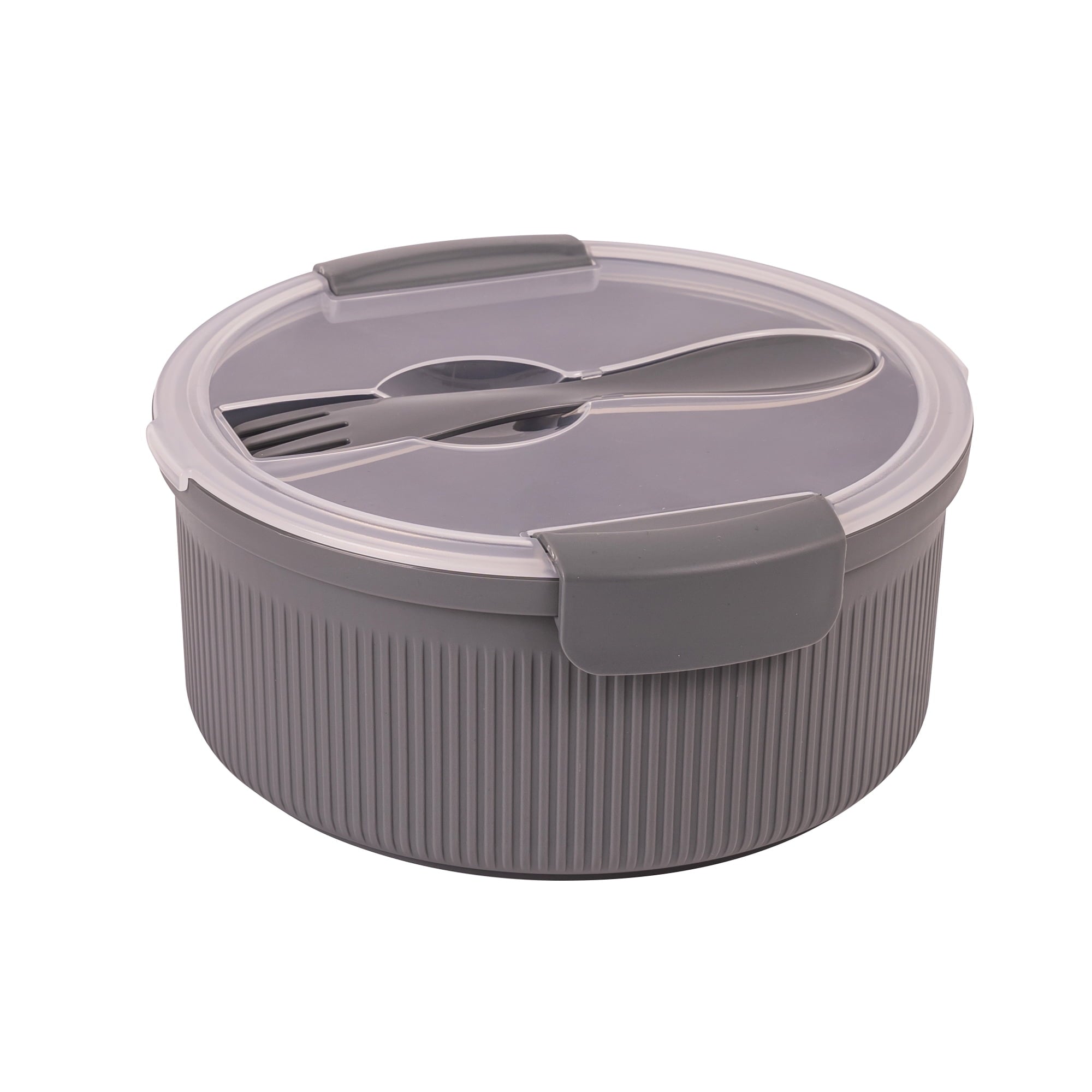 Deliciously Squishy Food Storage Bento Container, Round, Grey, 47oz Capacity, Ideal Use for Workday Meals and Travel - Fun Food Fidget Cookie Squishable Toy - Default Title