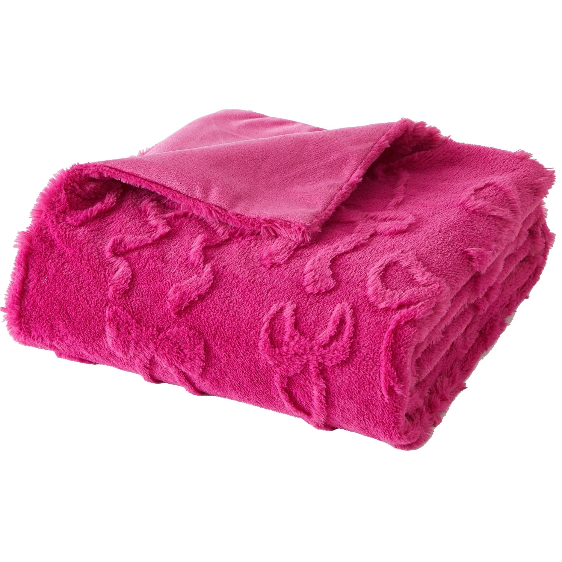 Reversible Sherpa Gen Z 50" x 60"Carved Bow Faux Fur Throw - Lightweight Plush Warm Blanket for All Seasons - Default Title